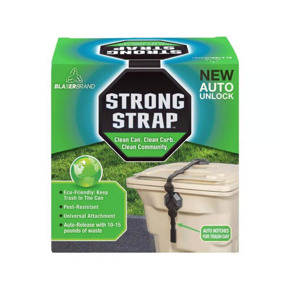Blazer Brand Strong Strap Black Trash Lock 48 in. L 1 Pack