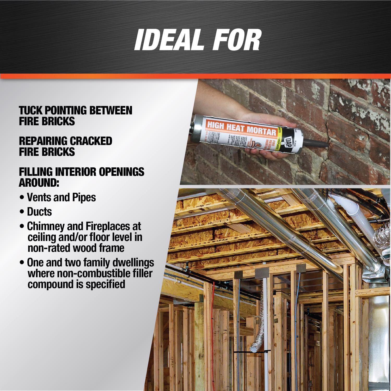 DAP Black Silicate High Heat Heat-Resistant Caulk 10.1 oz