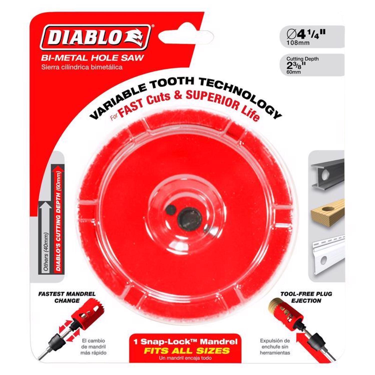 Diablo Snap-Lock Plus 4-1/8 in. Bi-Metal Hole Saw 1 pc