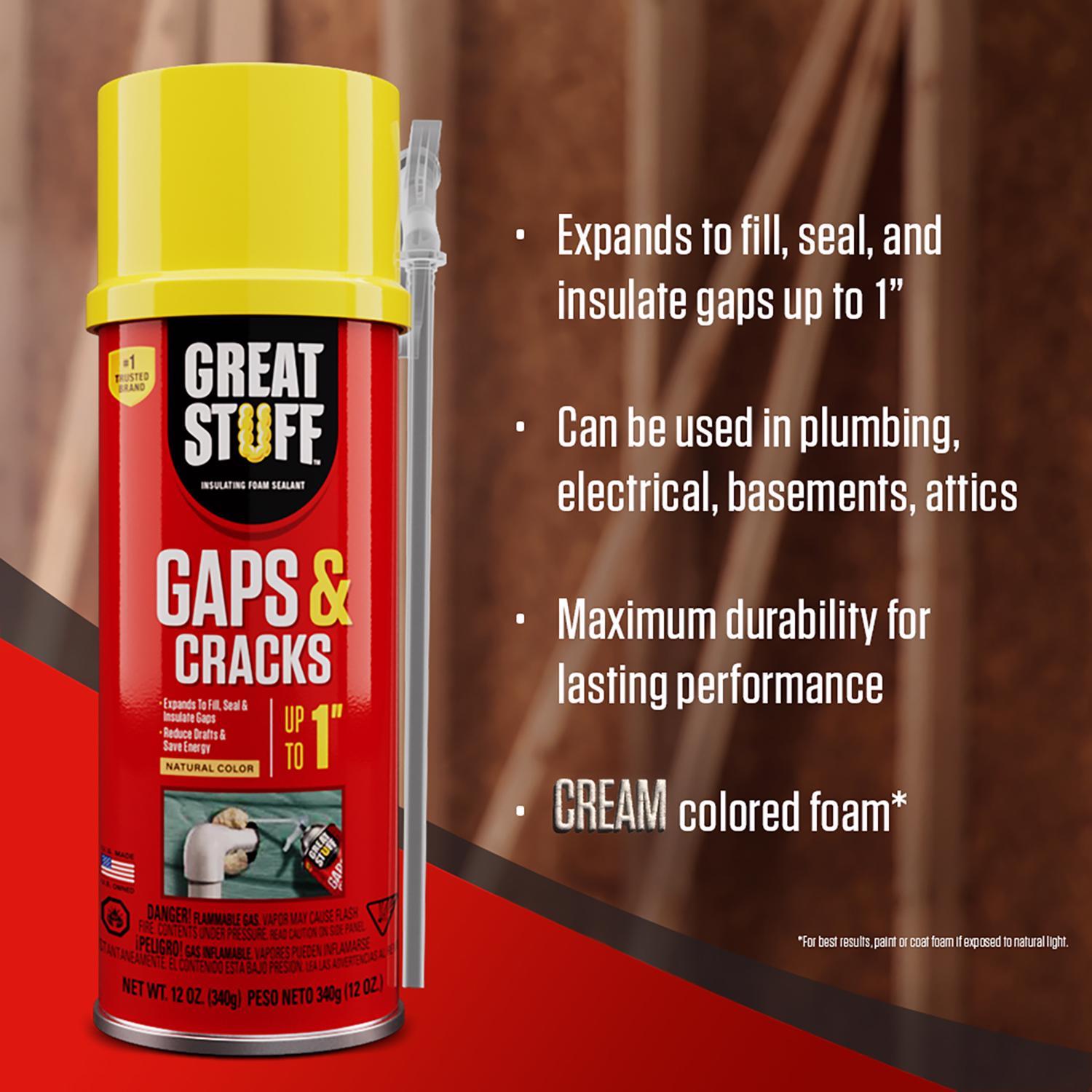 Great Stuff Gaps & Cracks Ivory Polyurethane Insulating Foam Sealant 12 oz