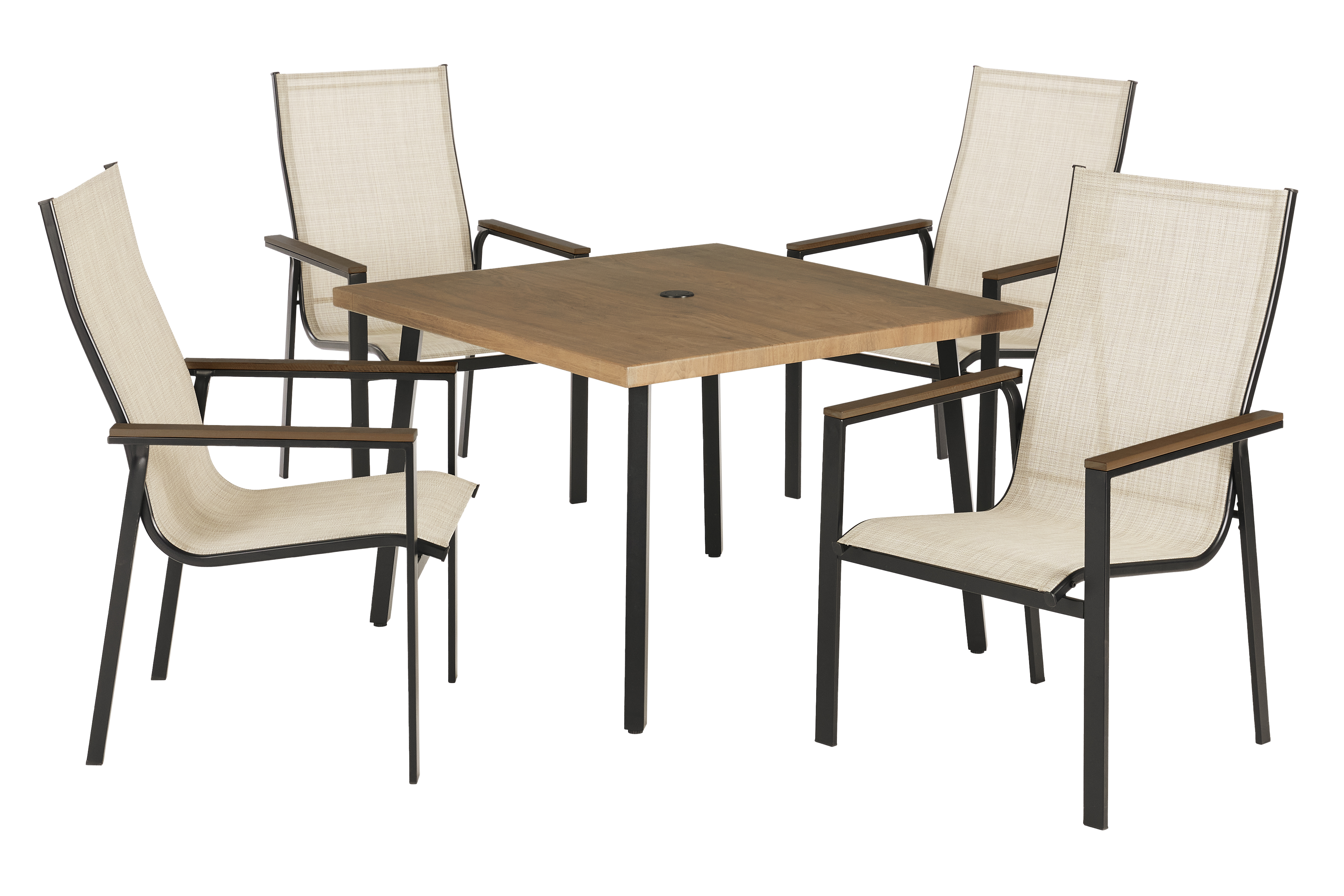 Living Accents 5PC Square Dining Set Brown/Sling