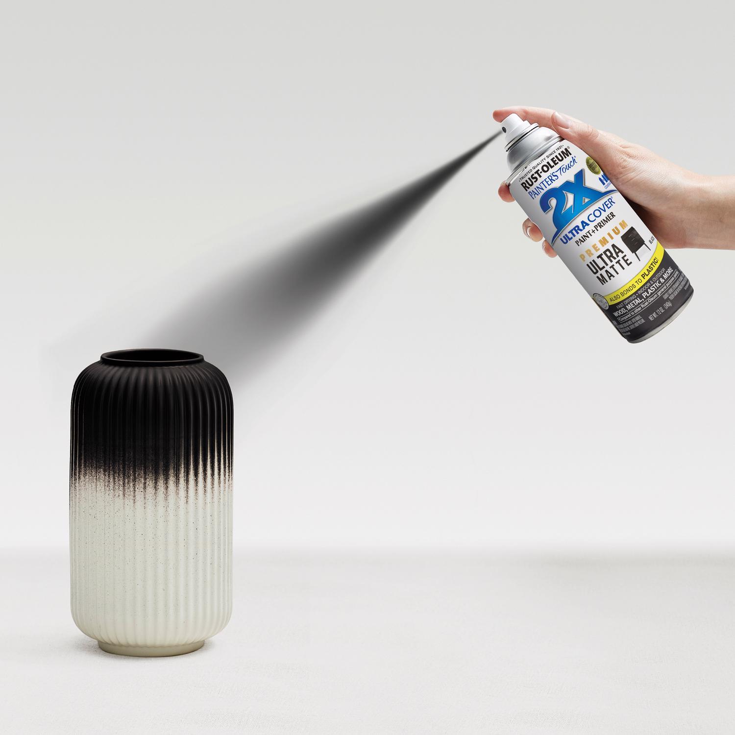 Rust-Oleum Painter's Touch 2X Ultra Cover Ultra Matte Black Paint+Primer Spray Paint 12 oz