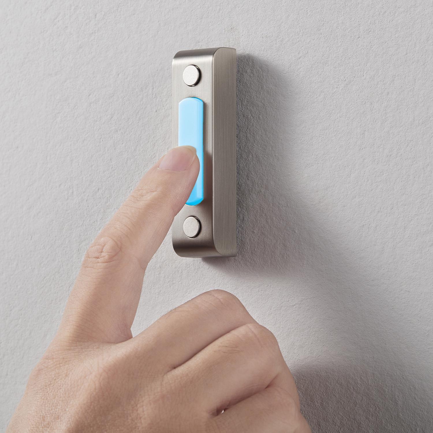 Heath Zenith Satin Nickel Silver Metal Wired Pushbutton Doorbell