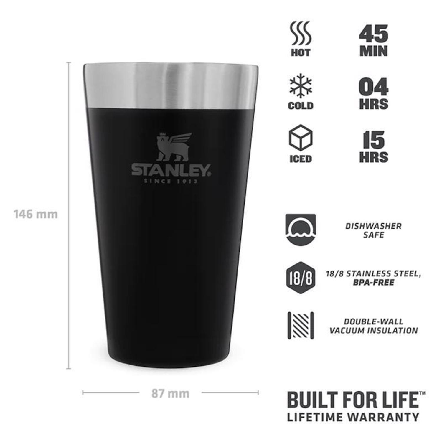 Stanley Adventure 16 oz Matte Black BPA Free Stackable Pint