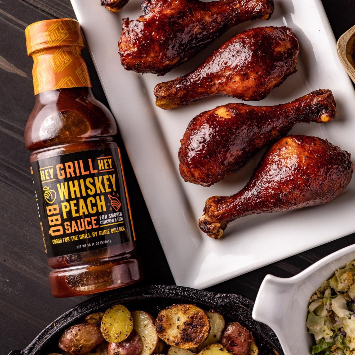 Hey Grill Hey Whiskey Peach BBQ Sauce 18 oz