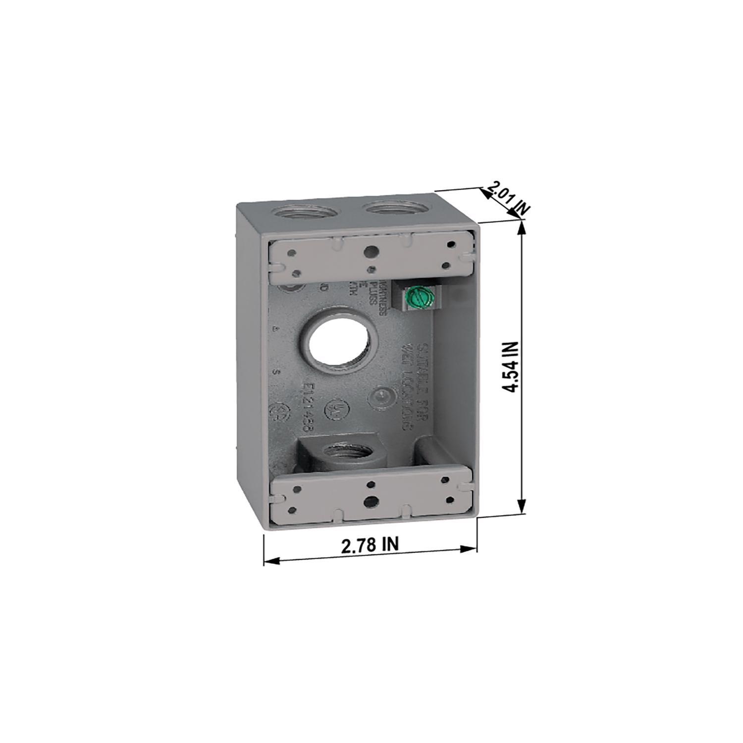 Sigma Engineered Solutions New Work 18.3 cu in Rectangle Metallic Weatherproof Box Gray