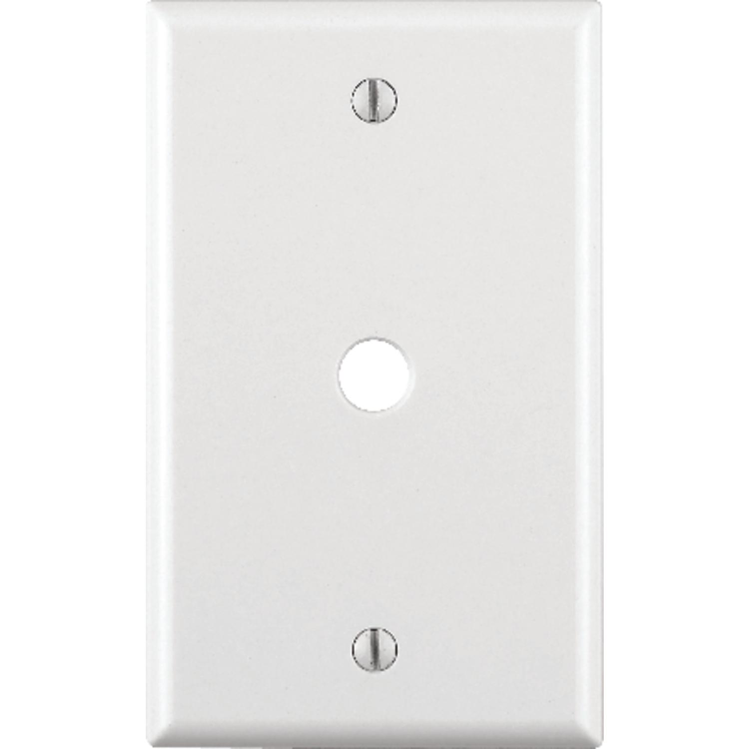 Leviton White 1 gang Thermoset Plastic Cable/Telco Wall Plate 1 pk