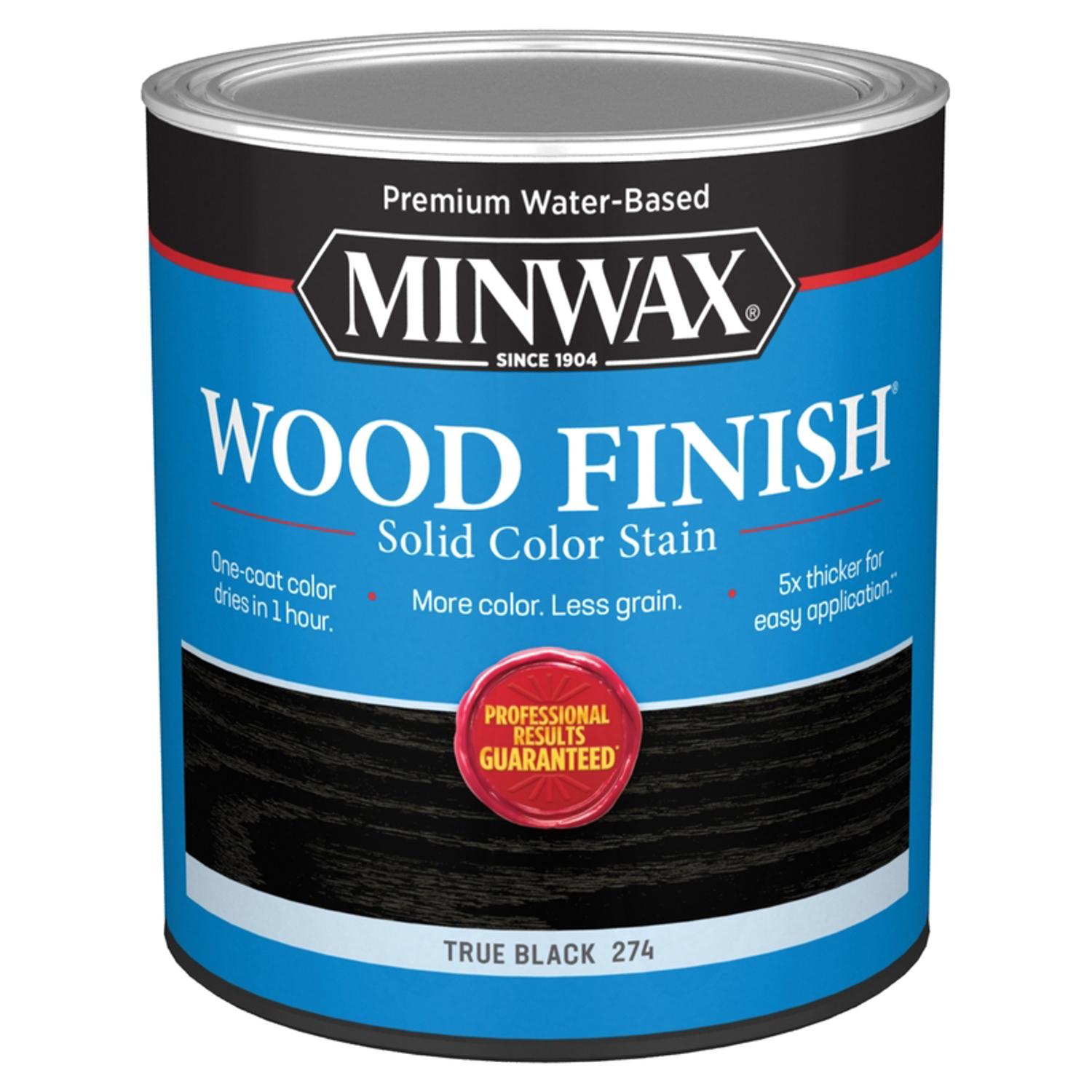 Minwax Wood Finish Water-Based Solid True Black Water-Based Wood Stain 1 qt