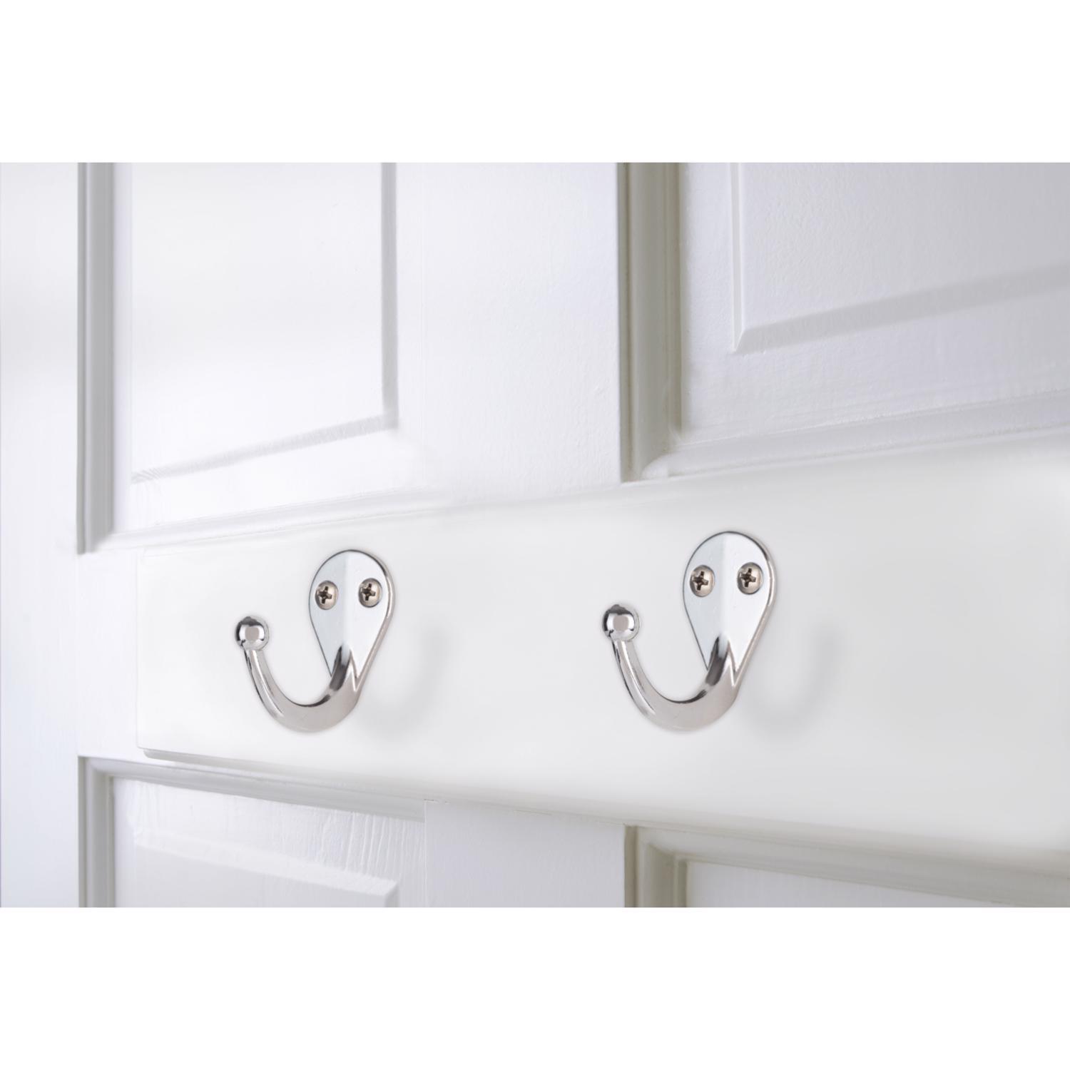 Ace 1-3/4 in. L Chrome Silver Metal Medium Single Garment Hook 2 pk