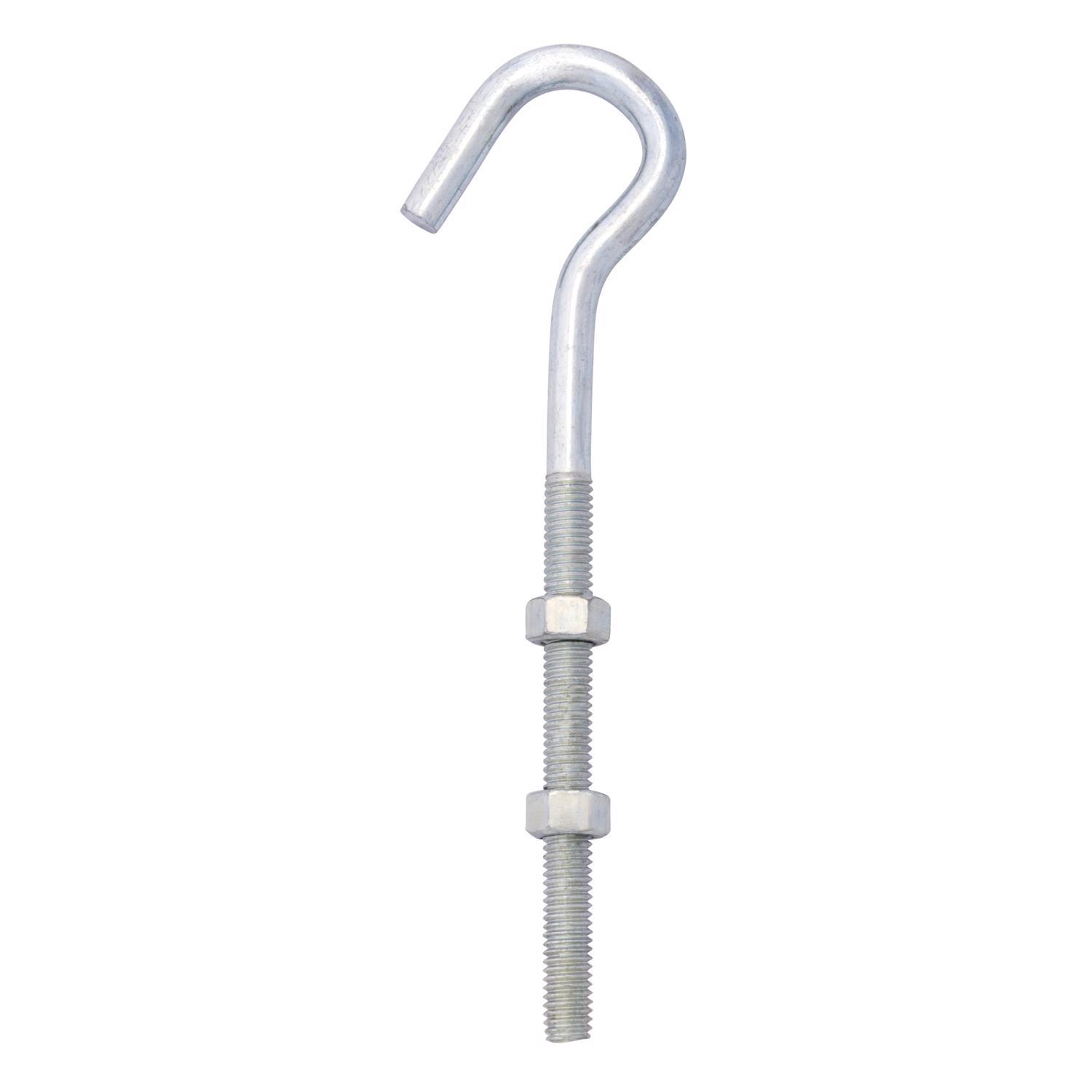 Hampton Medium Zinc-Plated Silver Steel 7.25 in. L Clothesline Bolt Hook 240 lb 1 pk