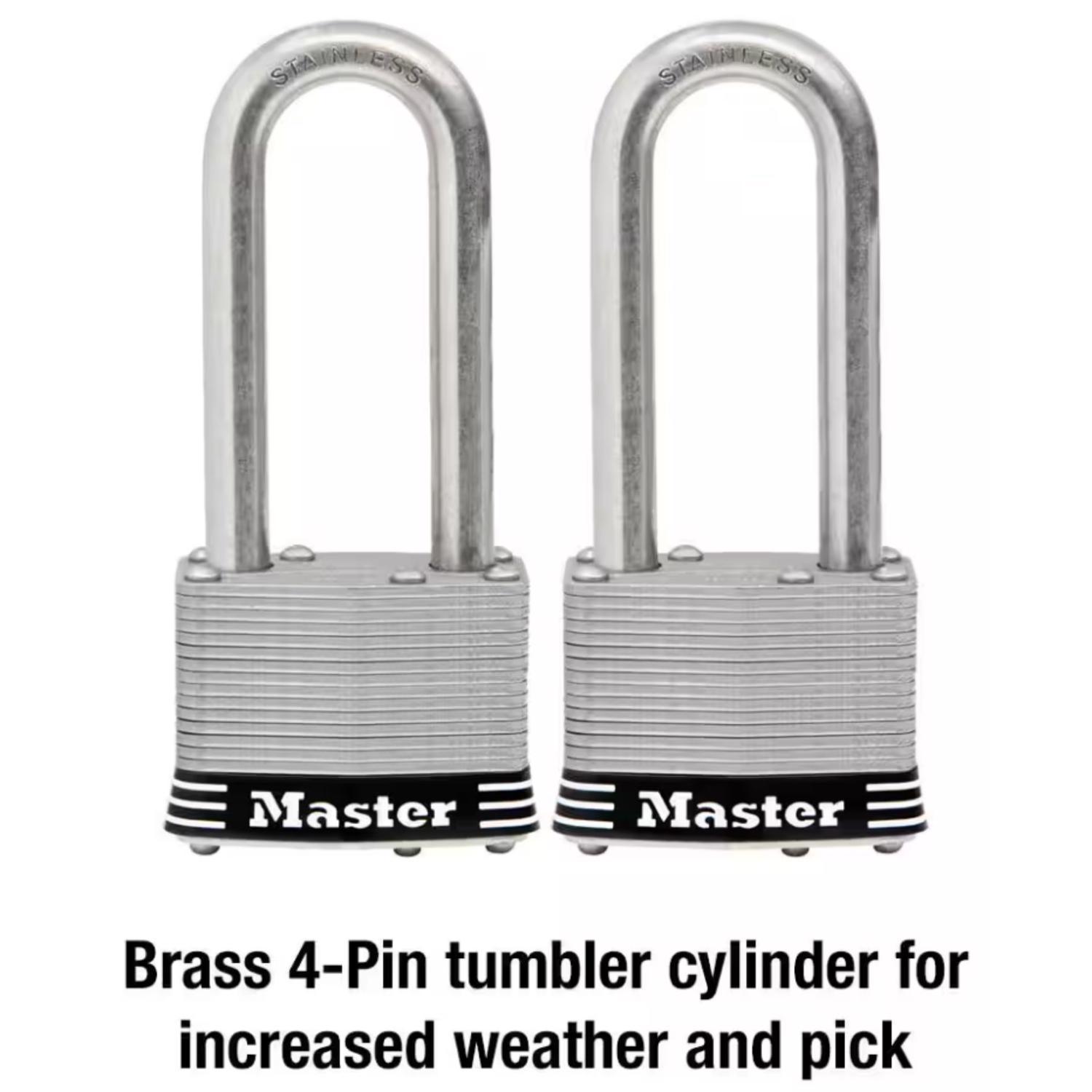 Master Lock 2 in. W Laminated Steel 4-Pin Cylinder Weather-Resistant Padlock