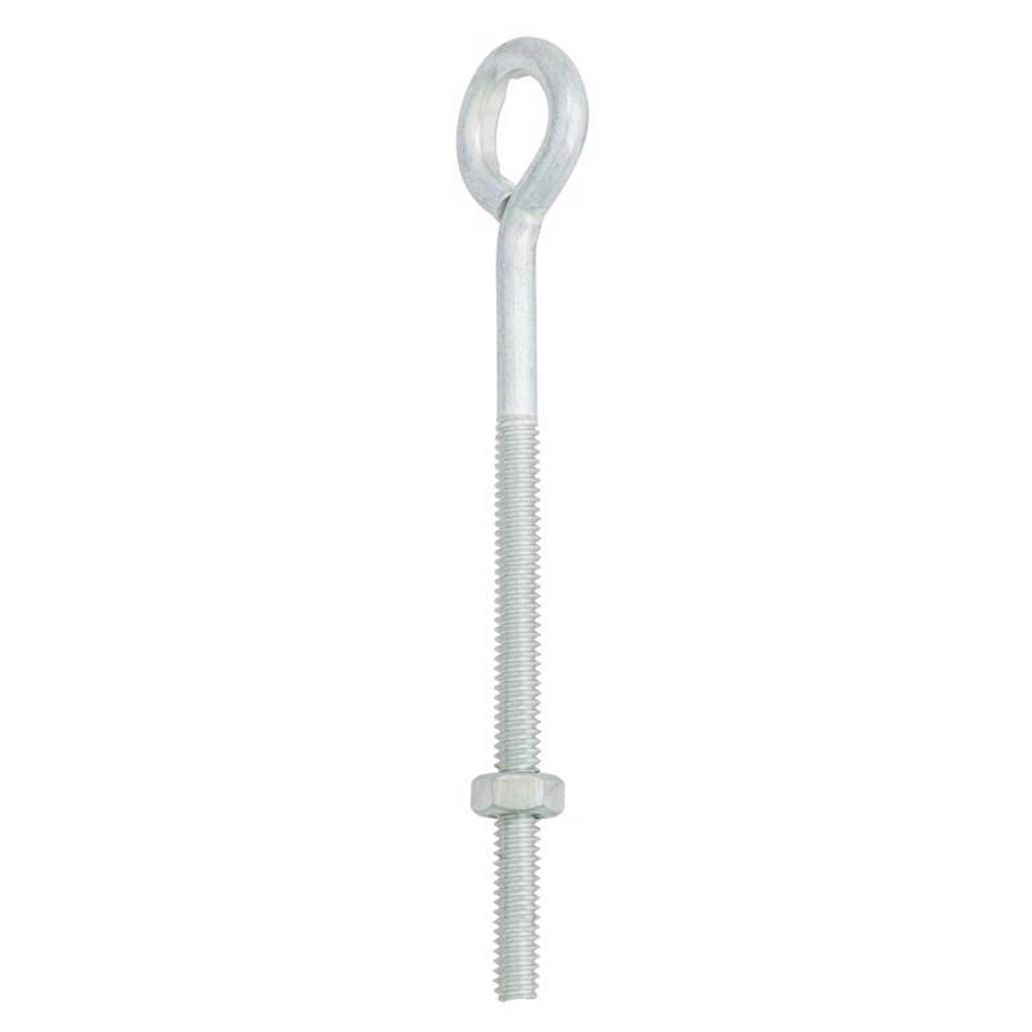 Hampton 1/4 in. X 5 in. L Zinc-Plated Steel Eyebolt with Nut Nut Included