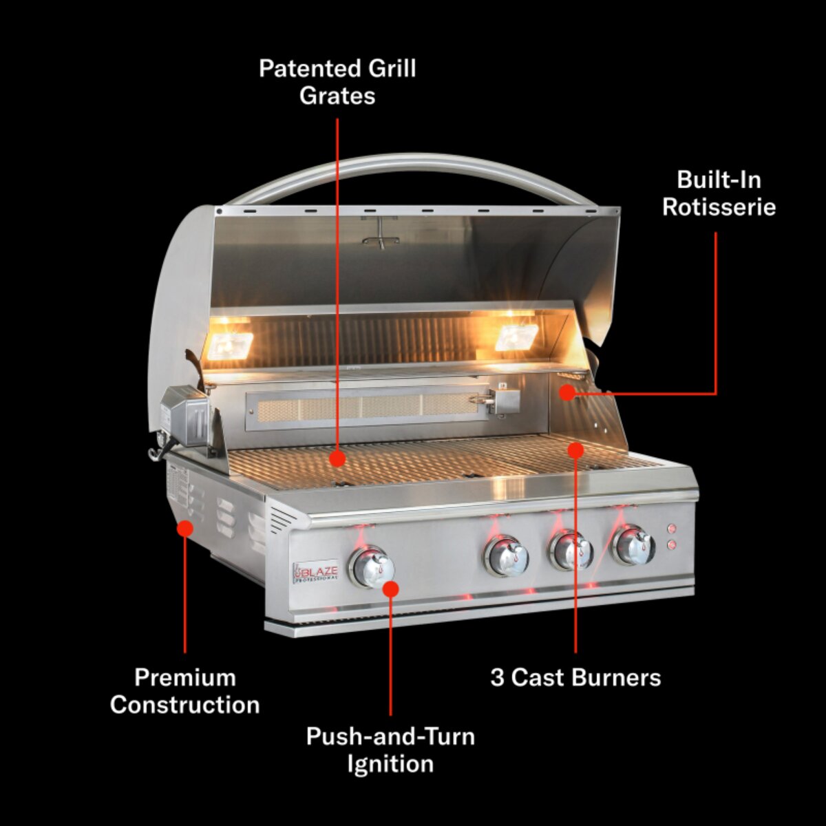 Blaze Grill 3 Burner Professional 34 in. NG