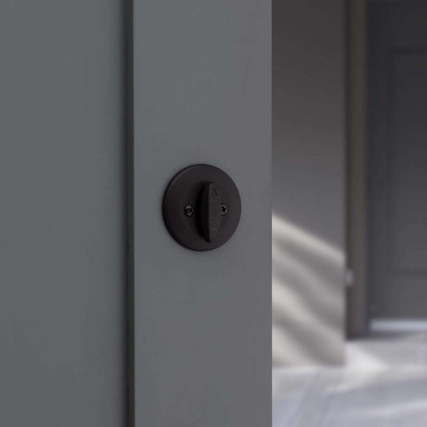 Kwikset Matte Black Single Cylinder Deadbolt 2-3/4 in.
