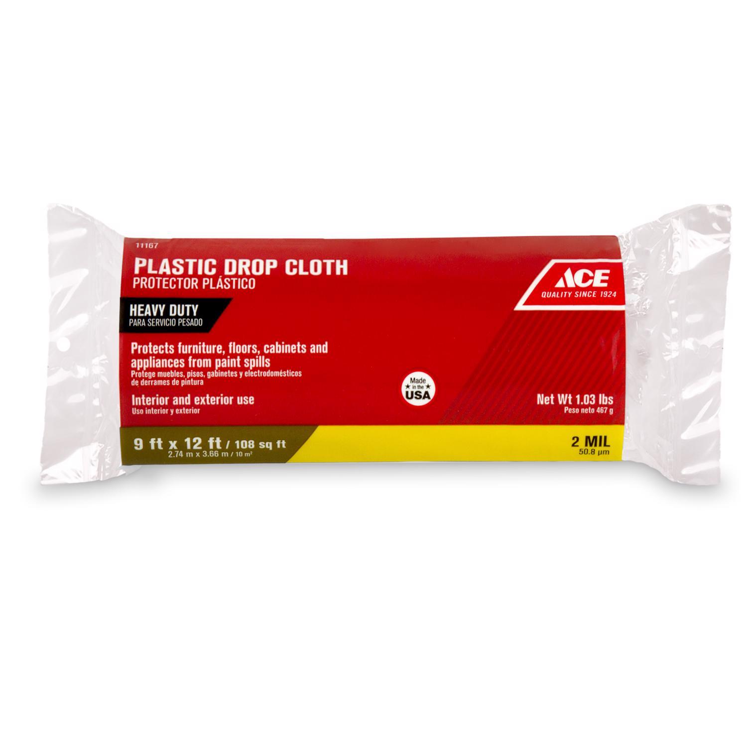 Ace 9 ft. W X 12 ft. L X 2 mil Plastic Drop Cloth 1 pk