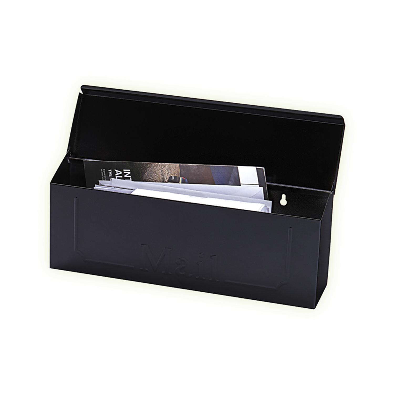 Gibraltar Mailboxes Townhouse Classic Galvanized Steel Wall Mount Black Mailbox