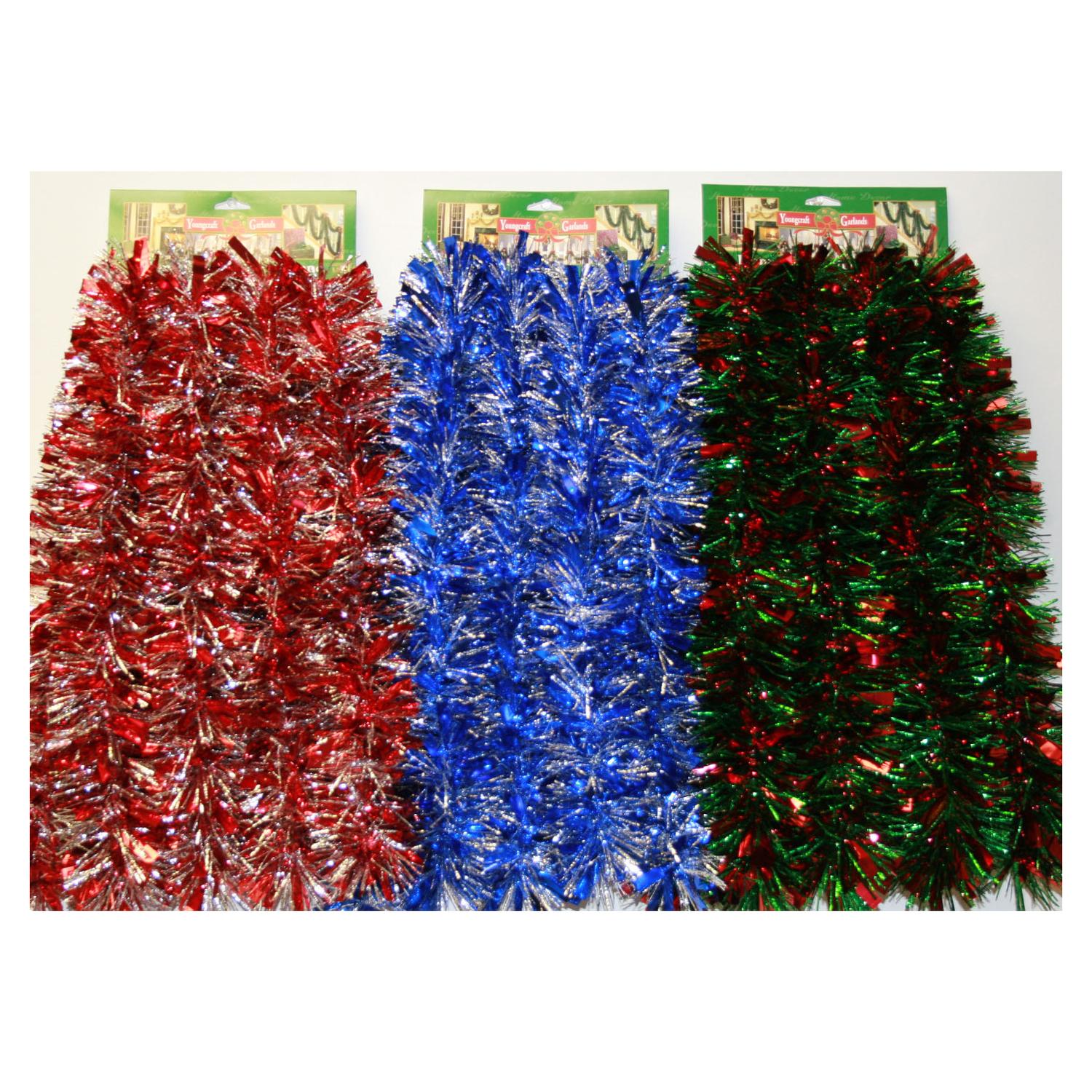 FC Young 12 ft. L Wide Tinsel Christmas Garland