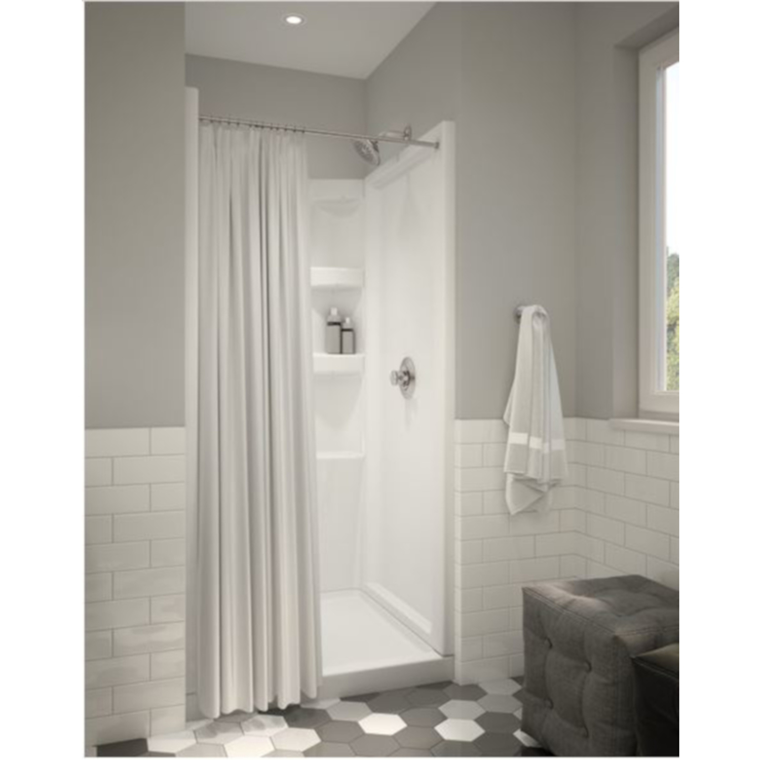 Delta Hycroft 4.5 in. H X 36 in. W X 36 in. L White Shower Base Stine