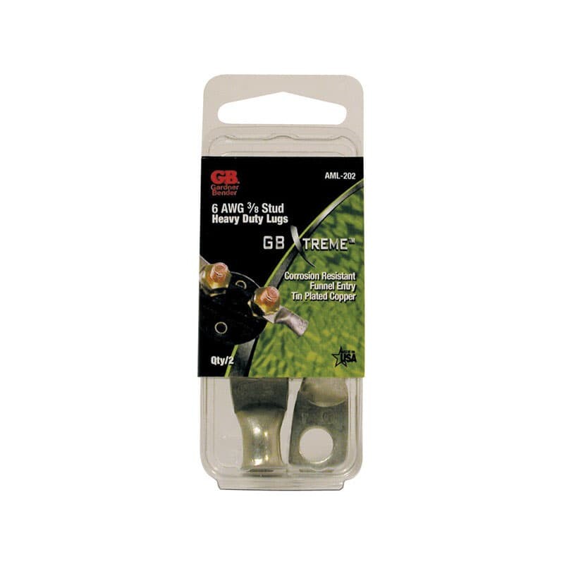 Gardner Bender Xtreme 6 Ga. Insulated Wire Electrical Lug Silver 2 pk