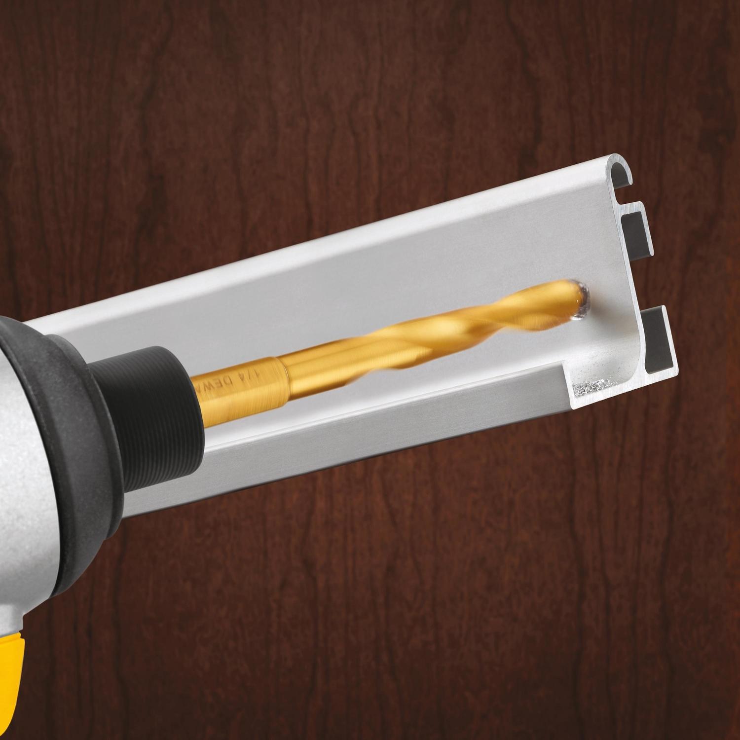 DEWALT Impact Ready 1/4 in. X 3-13/64 in. L High Speed Steel Drill Bit Quick-Change Hex Shank 1 pc