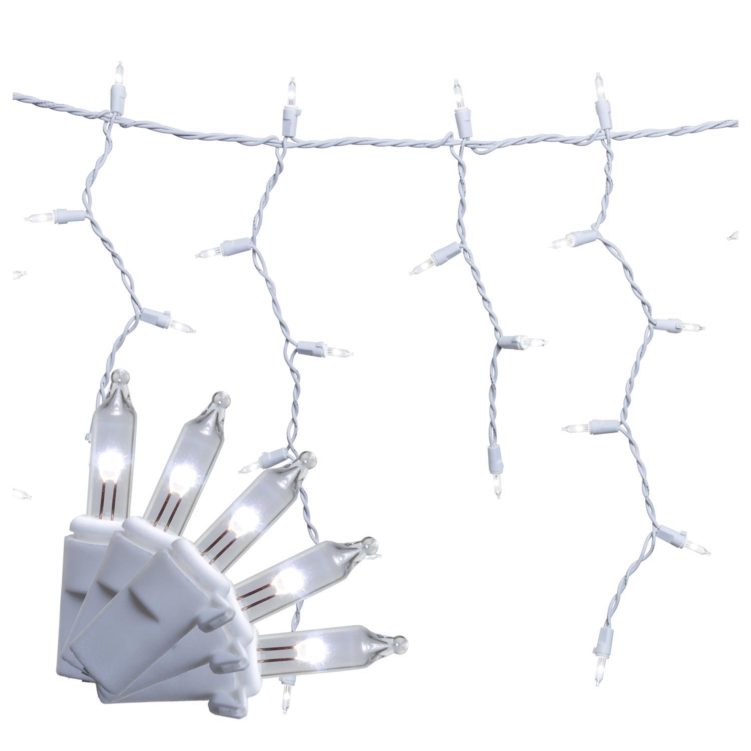 Celebrations Classic LED T5 Pure White 100 ct Icicle Christmas Lights 6 ft.