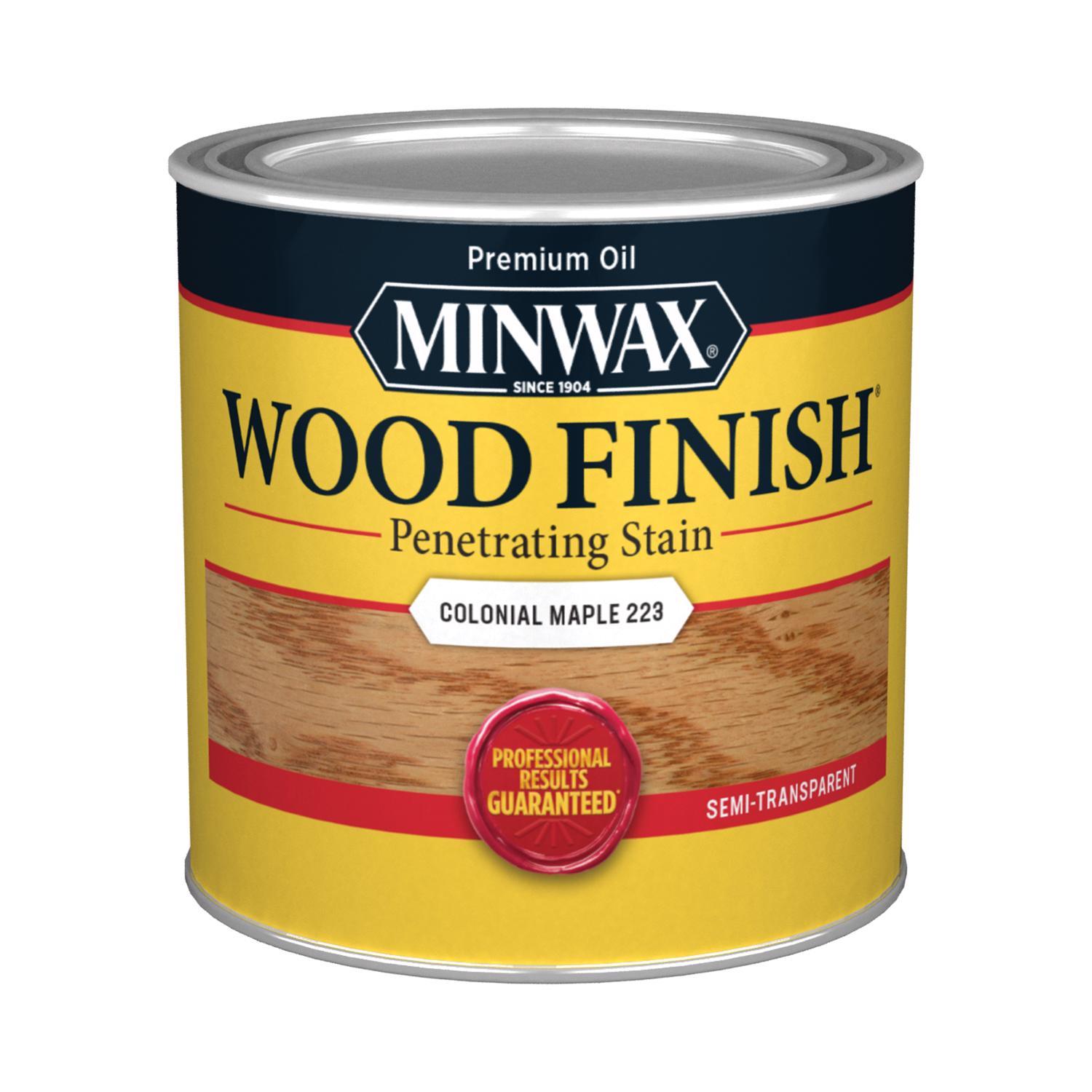 Minwax Wood Finish Semi-Transparent Colonial Maple Oil-Based Penetrating Wood Stain 1/2 pt