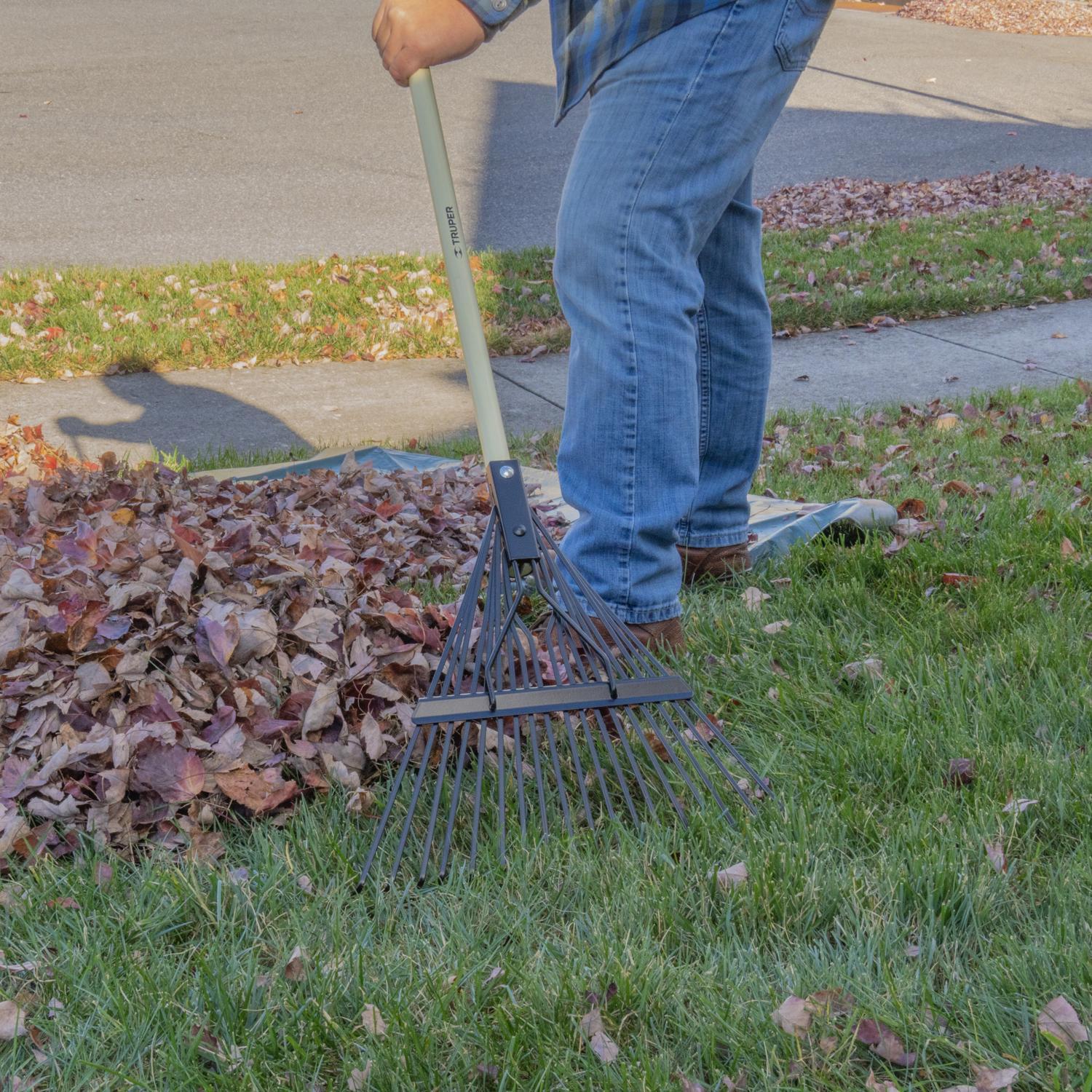Truper 59 in. 18 Tine Steel Rake Wood Handle
