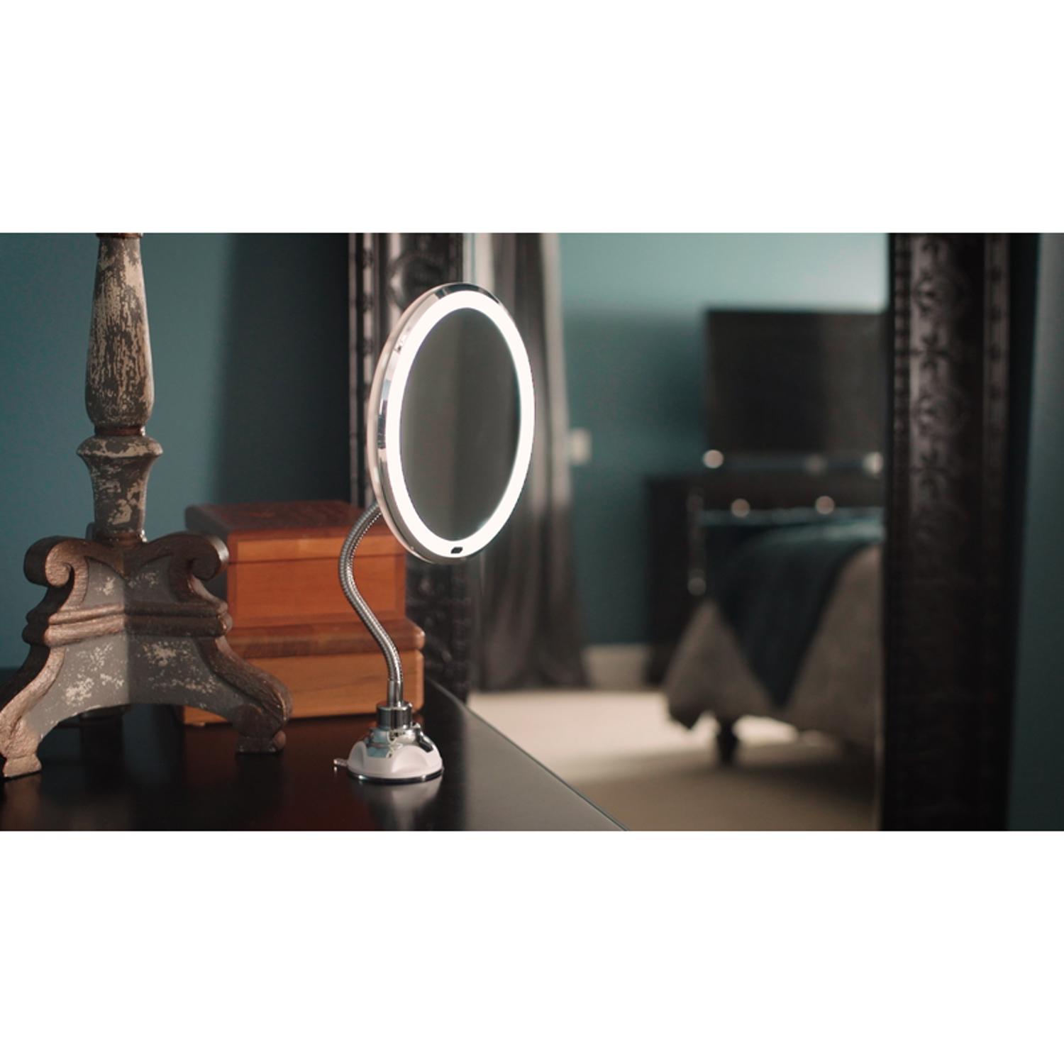 Nubrilliance As Seen On Tv 14.5in. H x 7in. W Flexible Led Vanity Mirror Silver