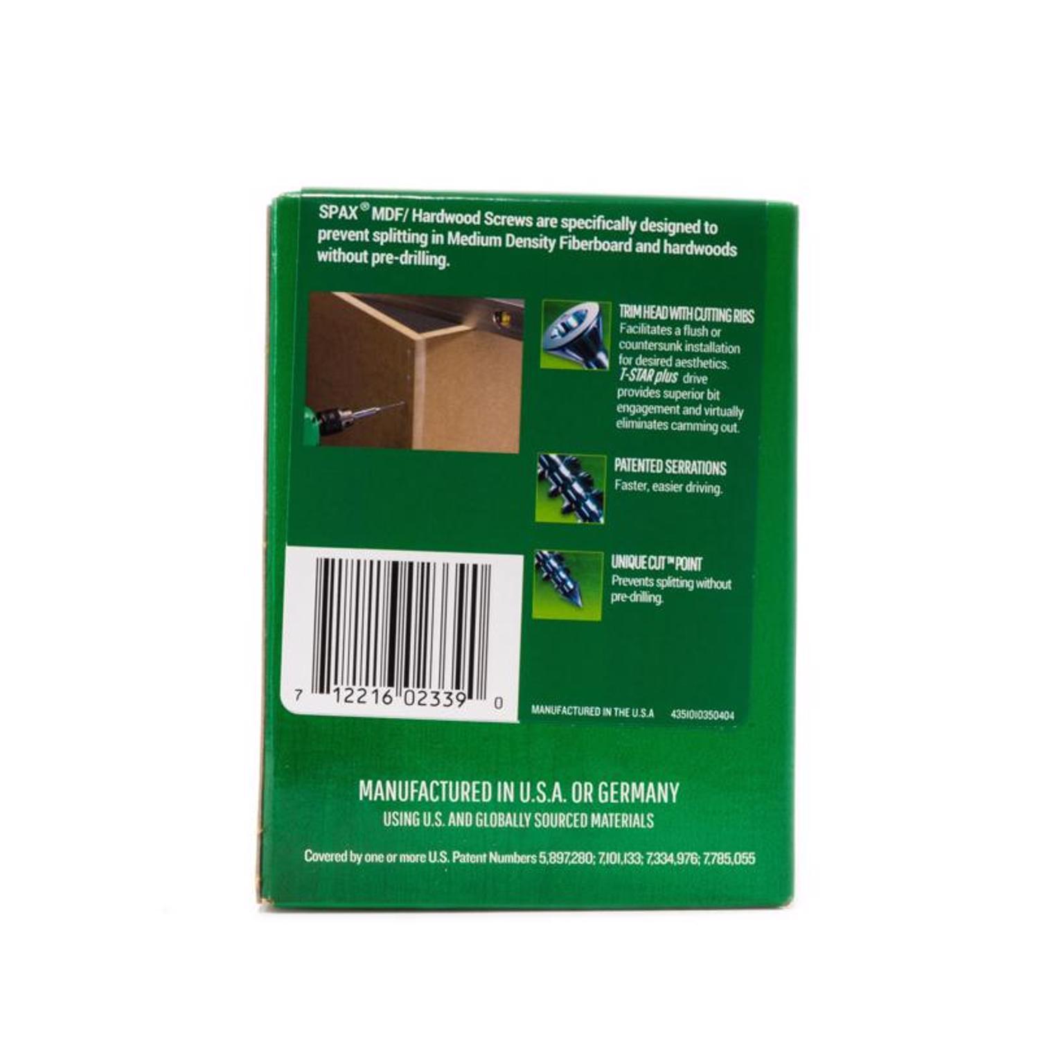SPAX MDF No. 6 in. X 1-1/2 in. L Star Trim Head Serrated Construction Screws