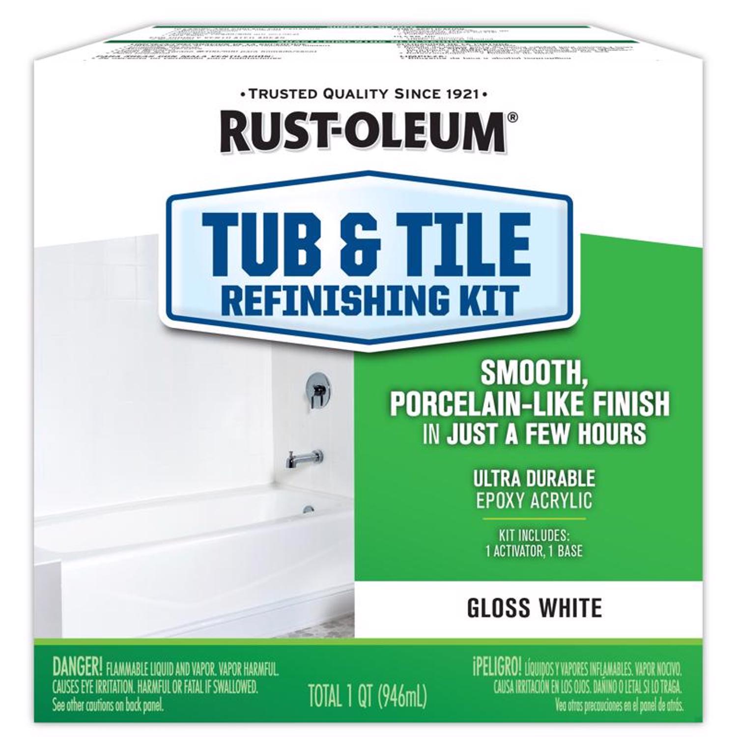 Rust-Oleum Specialty Gloss White Tub and Tile Refinishing Kit Interior 1 qt