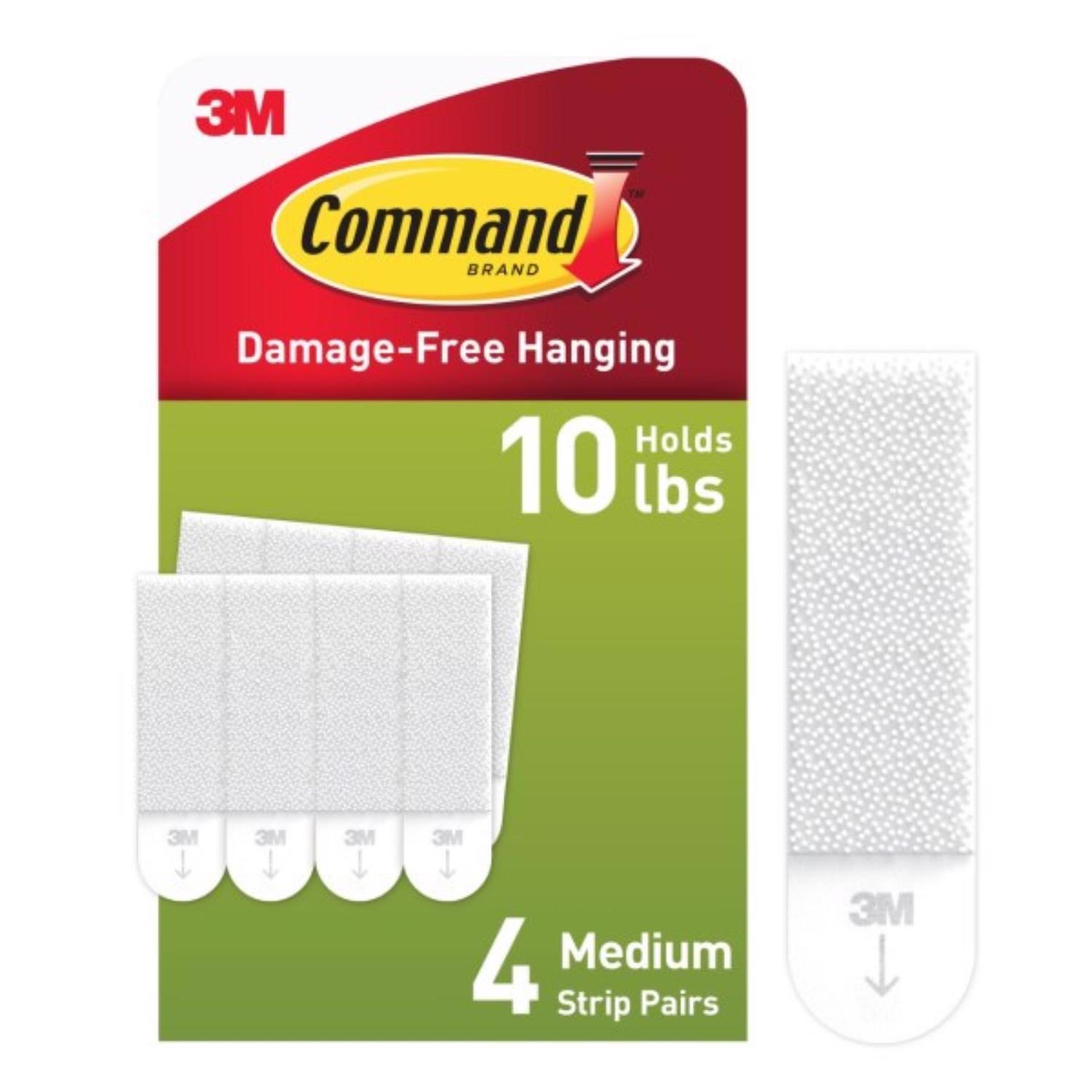 3M Command White Medium Picture Hanging Strips 12 lb 4 pk