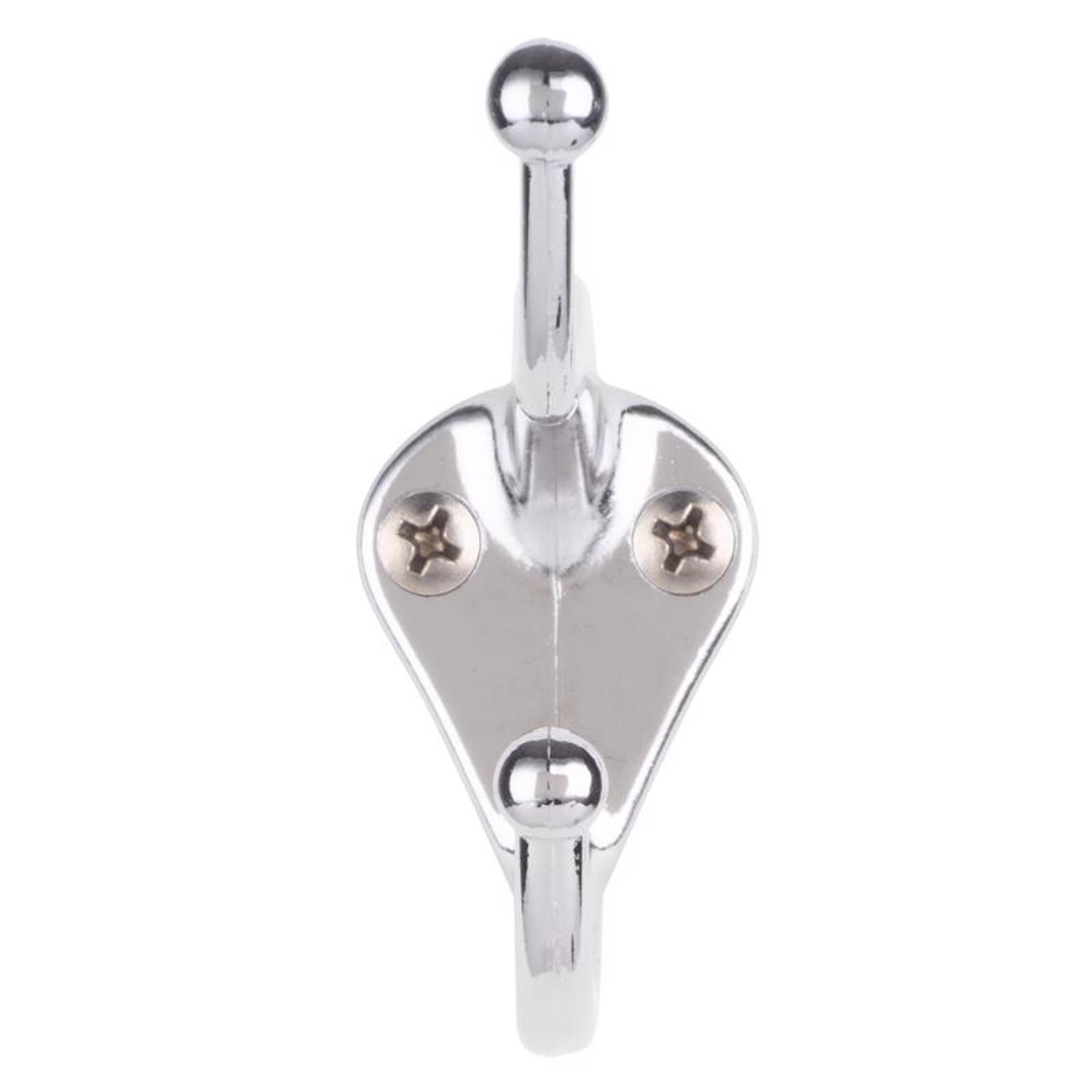 Ace 3 in. L Chrome Silver Metal Small Coat and Hat Hook 2 pk