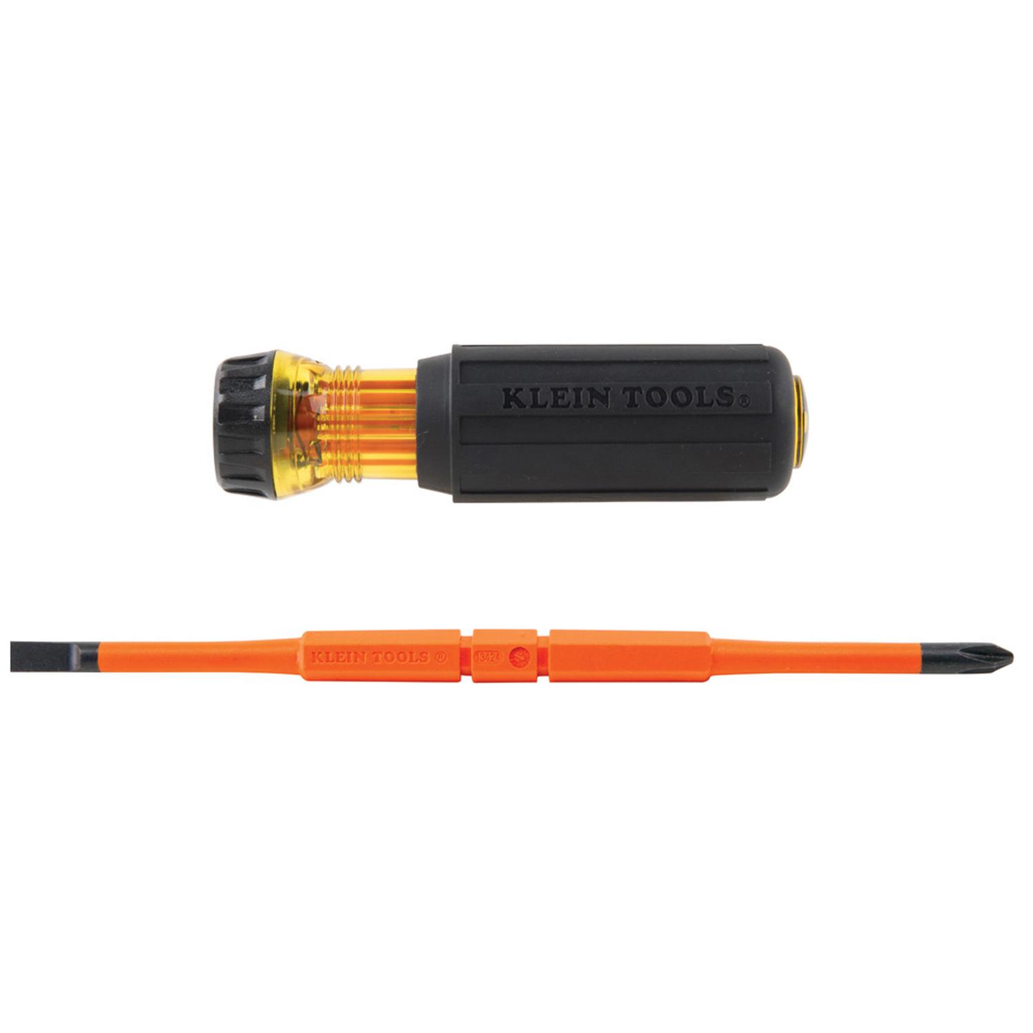 Klein Tools Phillips Bits: #2; Slotted Bits: 1/4" ; 2-in-1 Insulated Flip-Blade 8.2 in. 2 pc