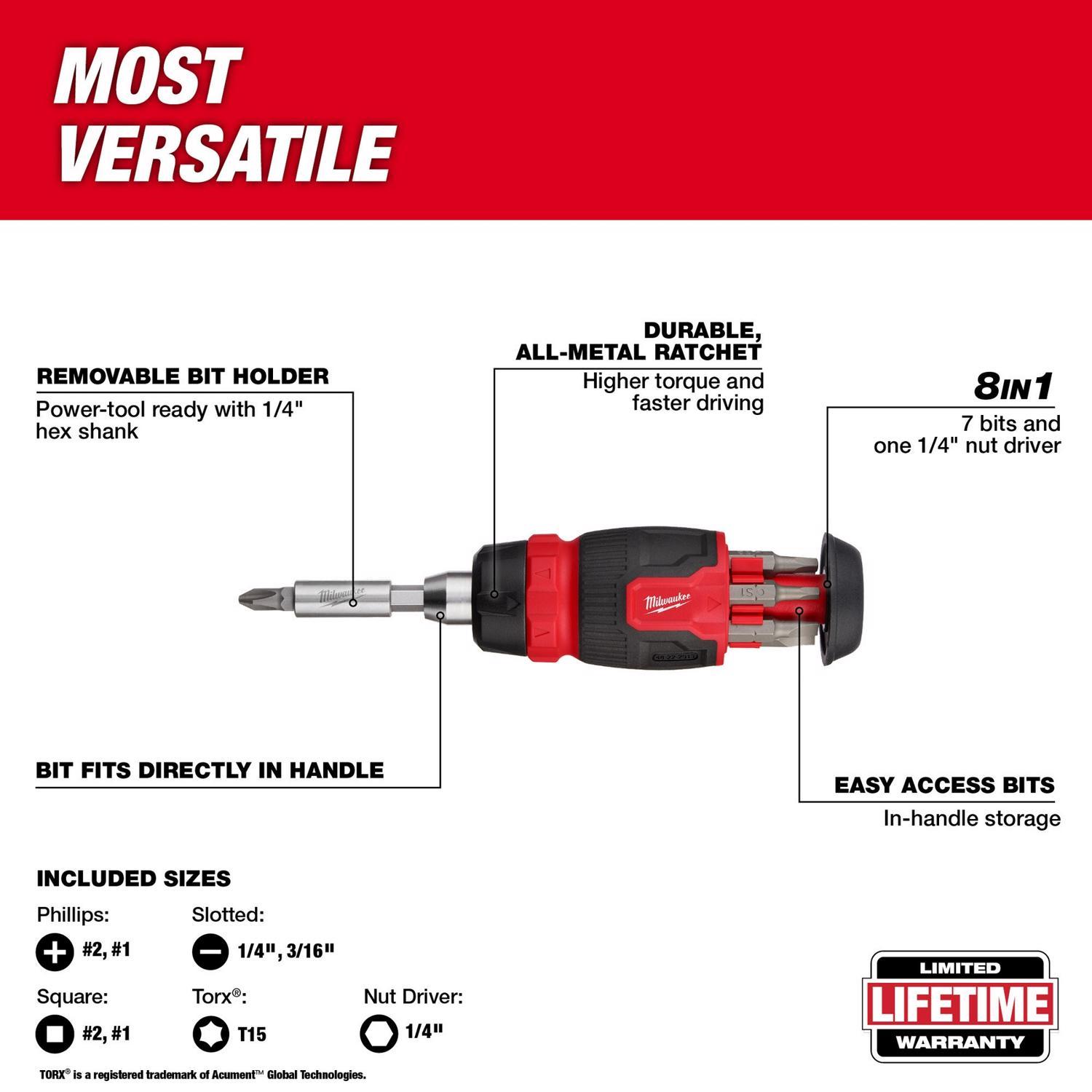 Milwaukee 14-in-1 Compact Ratcheting Screwdriver Set 2 pc