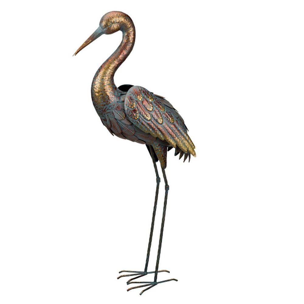 Regal Art & Gift 35 in. Copper Patina Head Down Crane