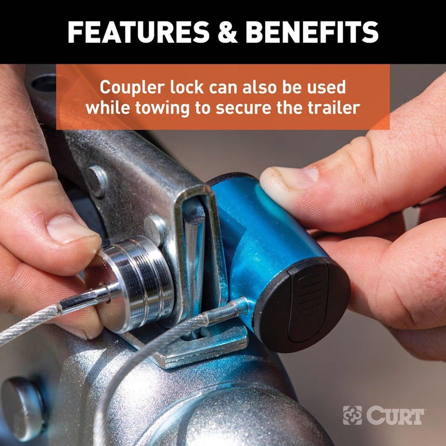 CURT Universal Trailer Coupler Lock