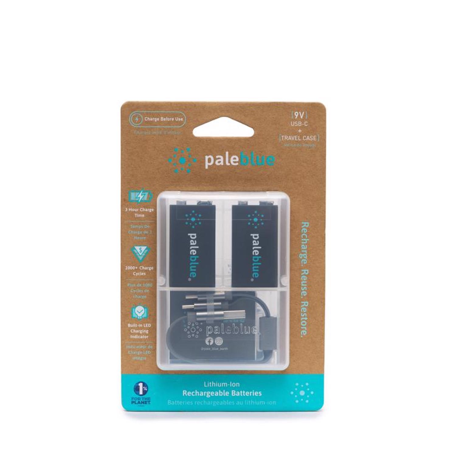 Pale Blue Earth 9-Volt Lithium Batteries 2 Pack Clamshell