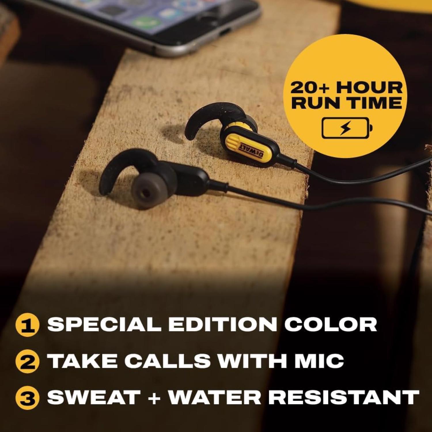 DeWalt Jobsite Wireless Bluetooth Earphone 1 pk