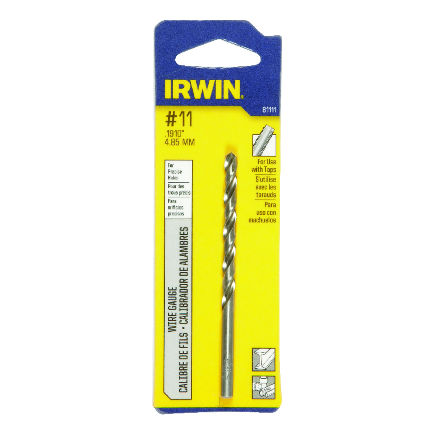 Irwin #11 X 3-1/2 in. L High Speed Steel Wire Gauge Bit 1 pc