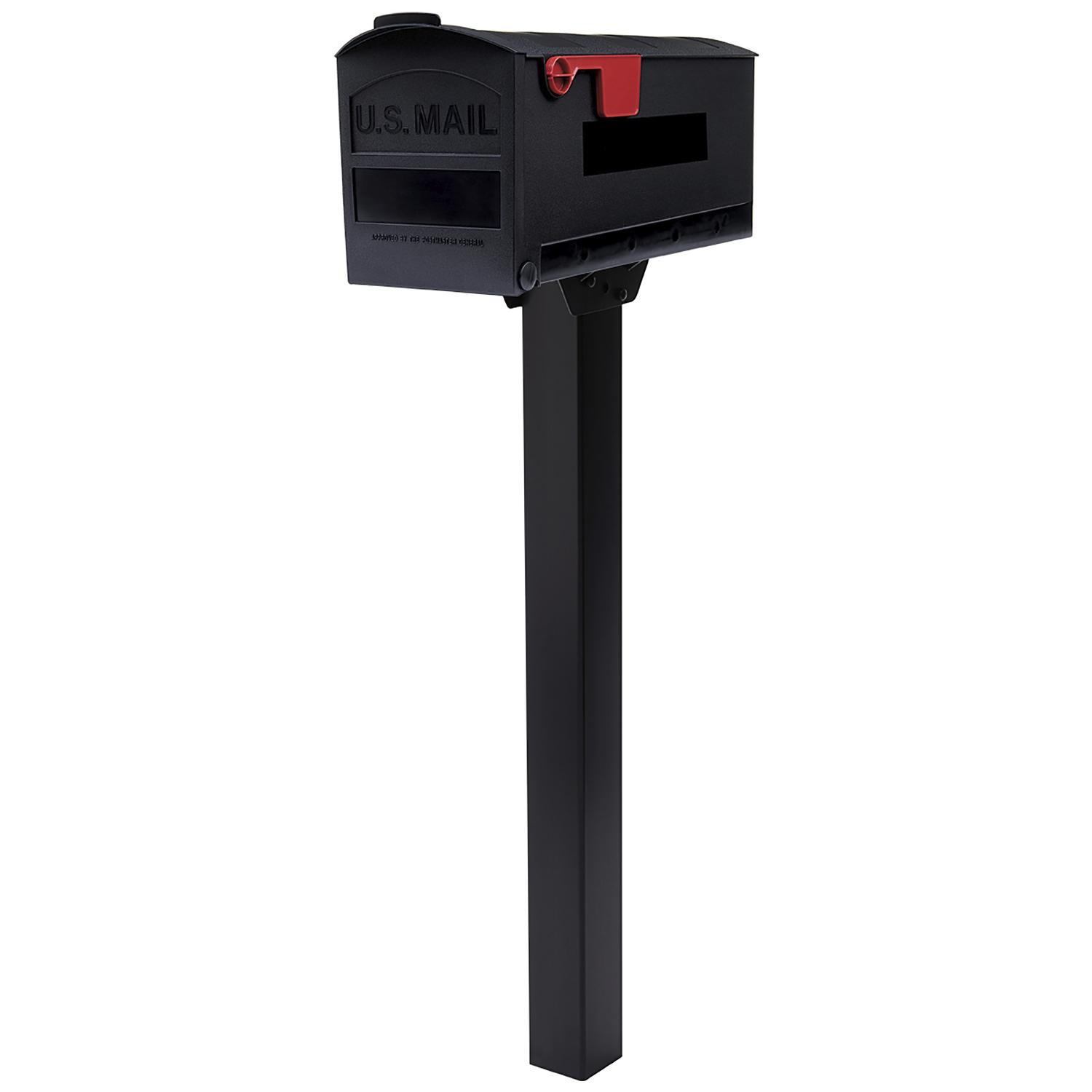 Gibraltar Mailboxes Patriot 46.9 in. Powder Coated Black Polymer Mailbox Post
