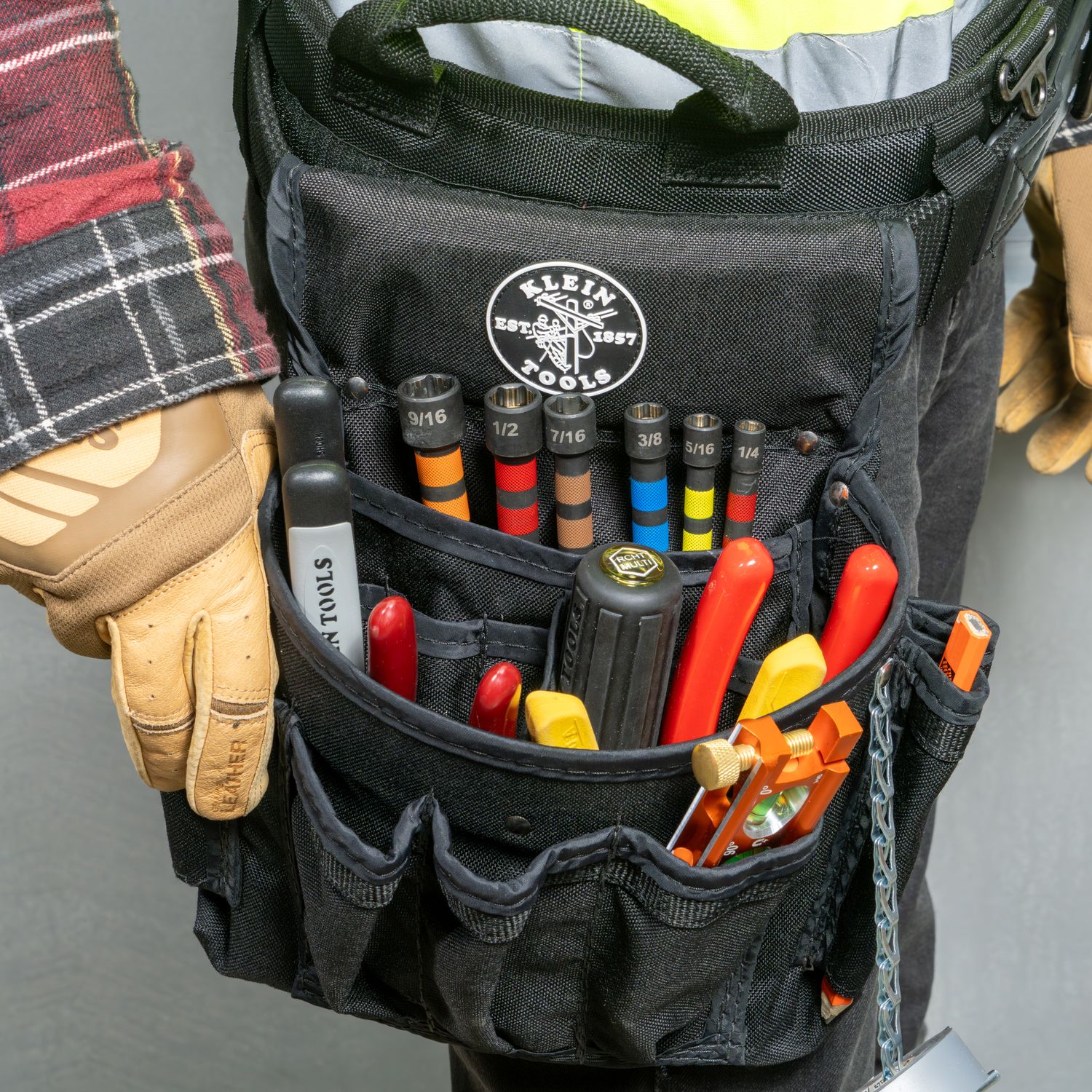 Klein Hollow Magnetic Color-Coded Ratcheting Power Nut Drivers, 7-Piece
