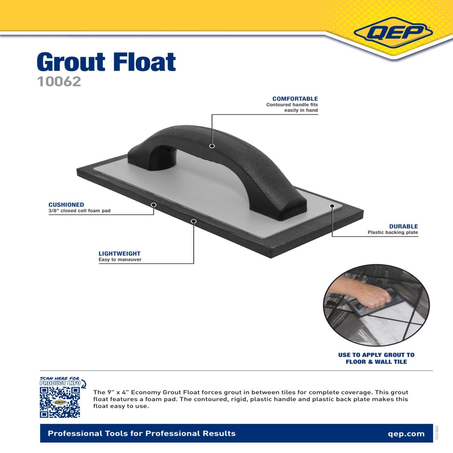 QEP 4 in. W X 9 in. L Rubber Grout Float Smooth