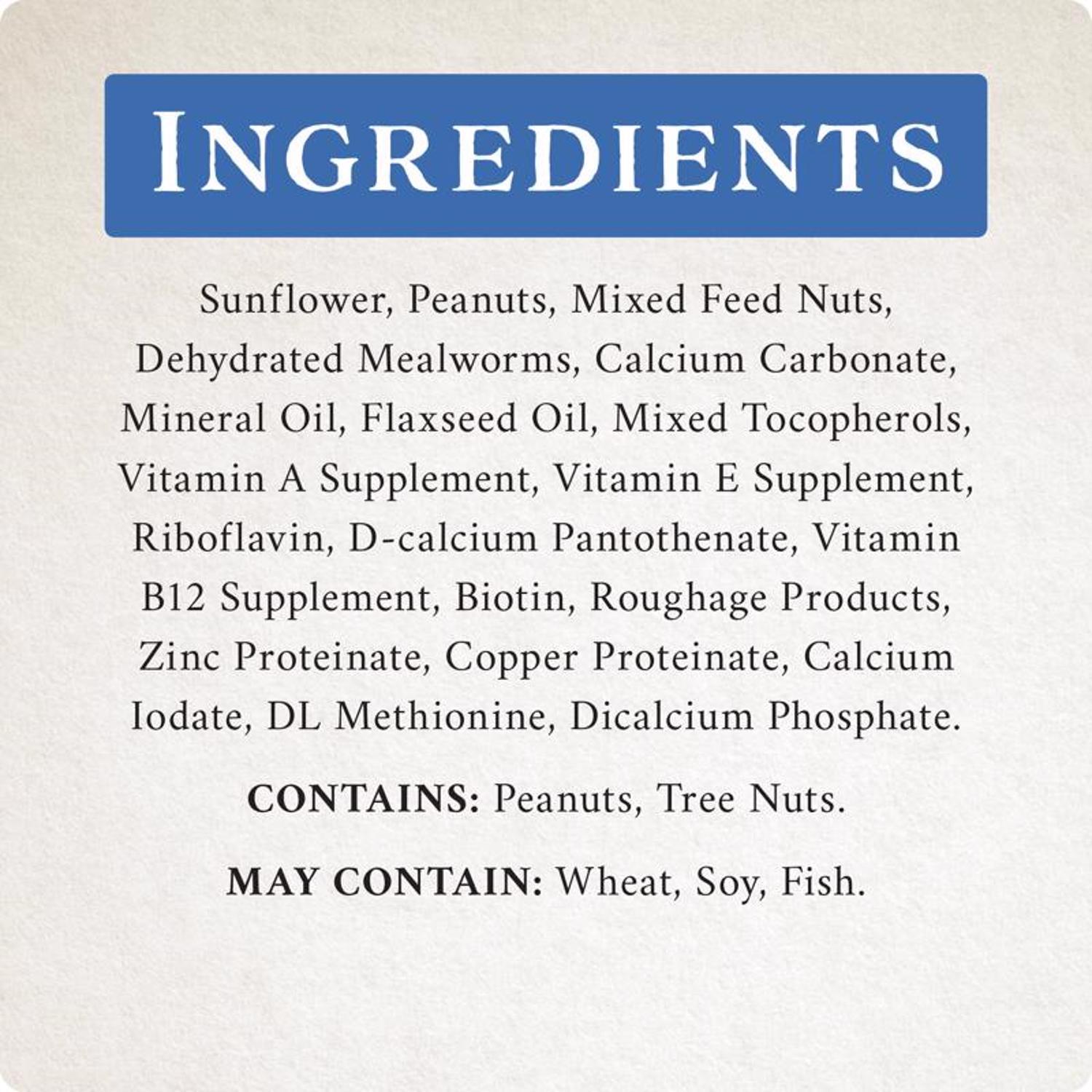 Songbird Selections Premium Protein with Mealworm Wild Bird Seed Wild Bird Food 10 lb