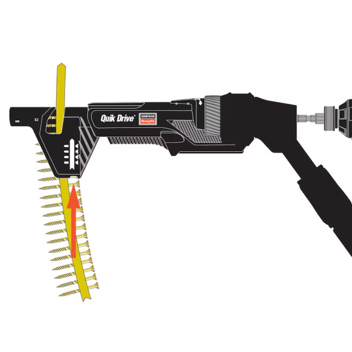 QUIK DRIVE BY SIMPSON STRONG TIE Quik Drive Project Pro Impact drill attachment