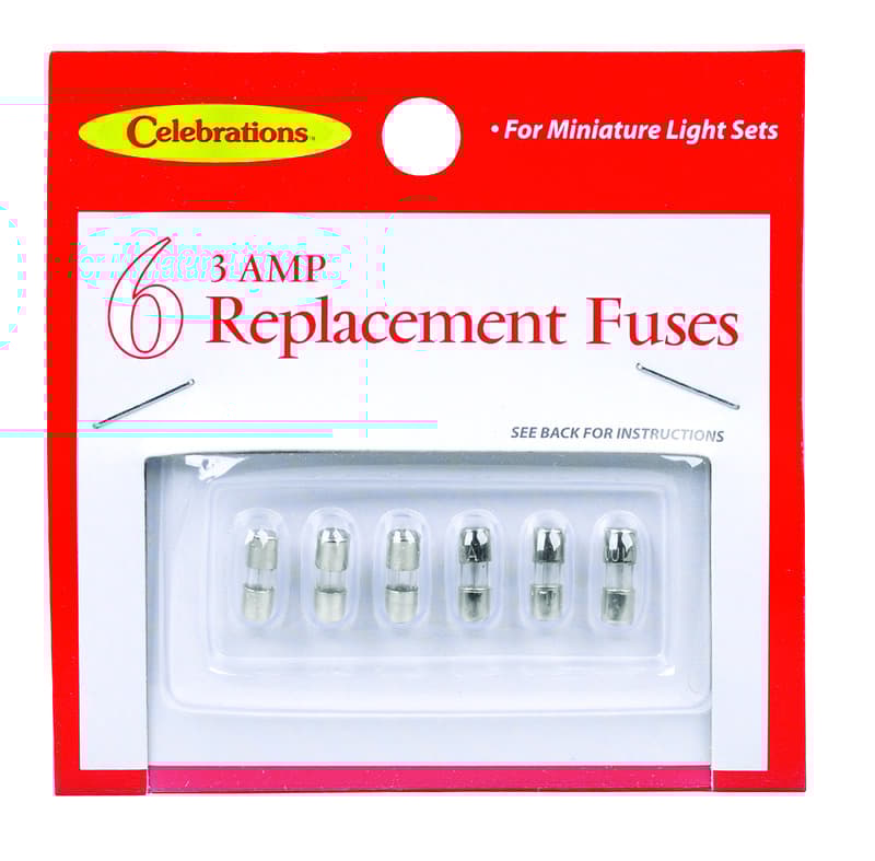 Celebrations Red Christmas Replacement Fuses 6 pc
