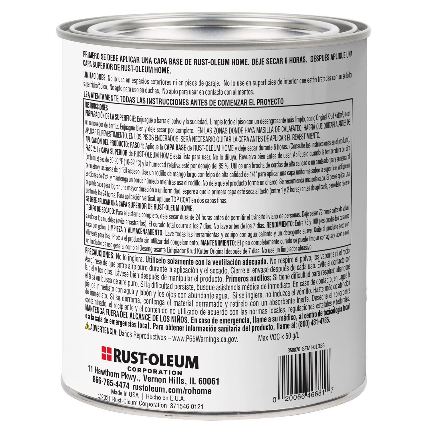 Rust-Oleum Home Semi-Gloss Clear Water-Based Floor Coating Step2 1 qt