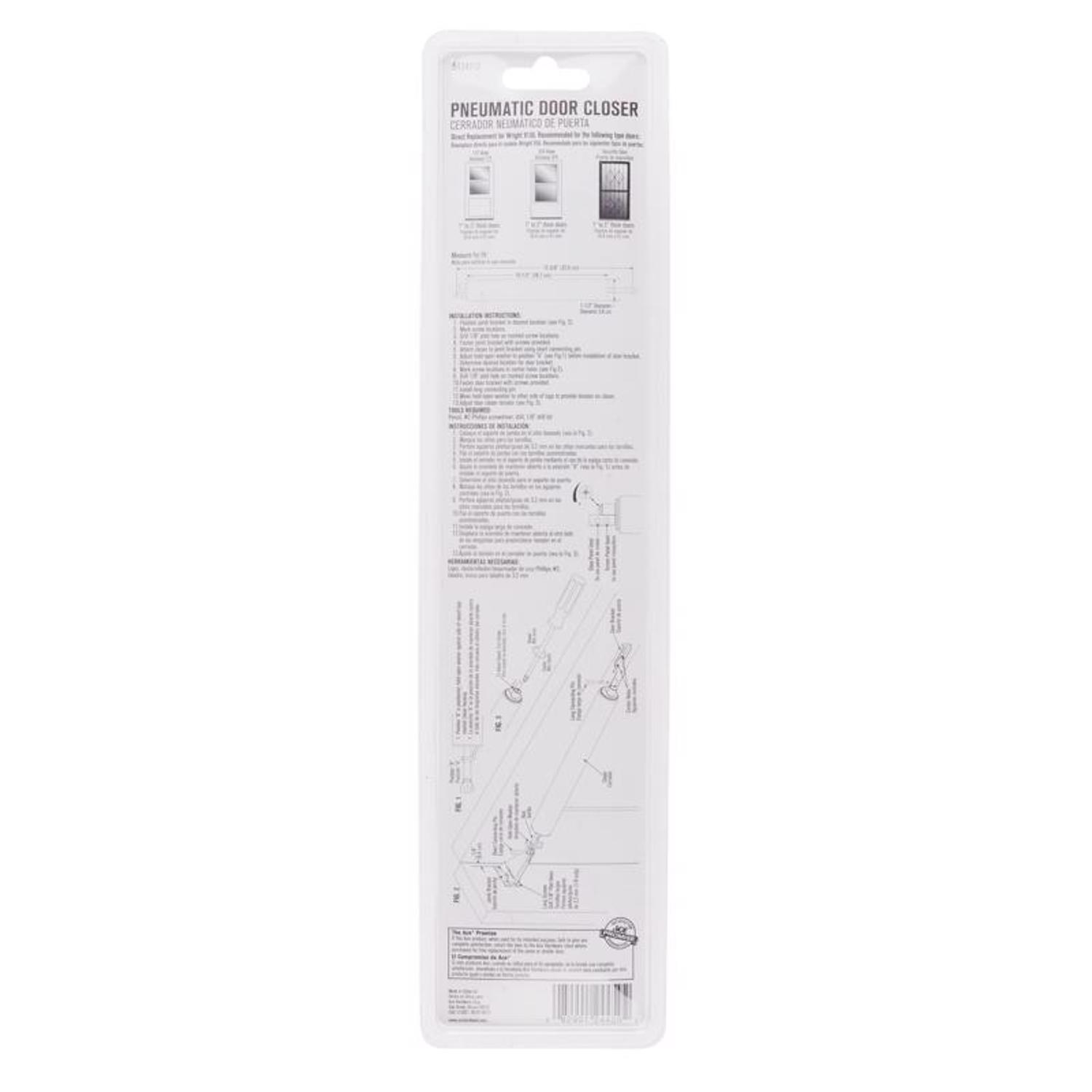 Ace Silver Aluminum Pneumatic Screen/Storm Door Closer