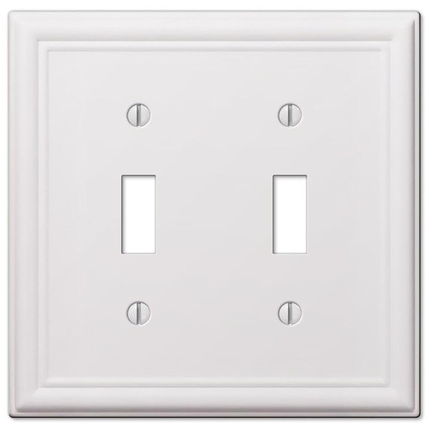 Amerelle Chelsea White 2 gang Stamped Steel Toggle Wall Plate 1 Pack