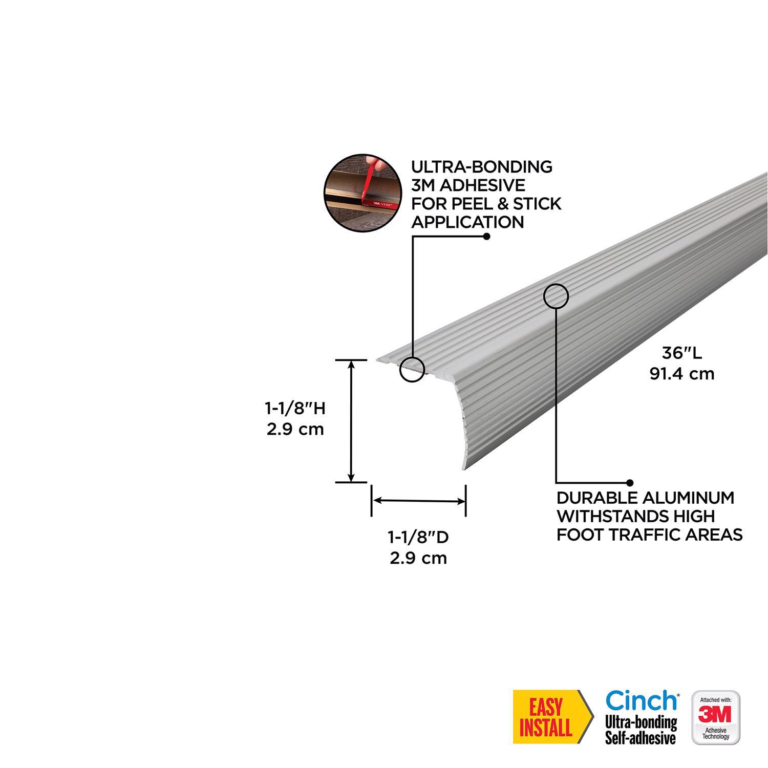 M-D Building Products CINCH 1.125 in. H X 1.125 in. W X 36 in. L Prefinished Silver Aluminum Stair E