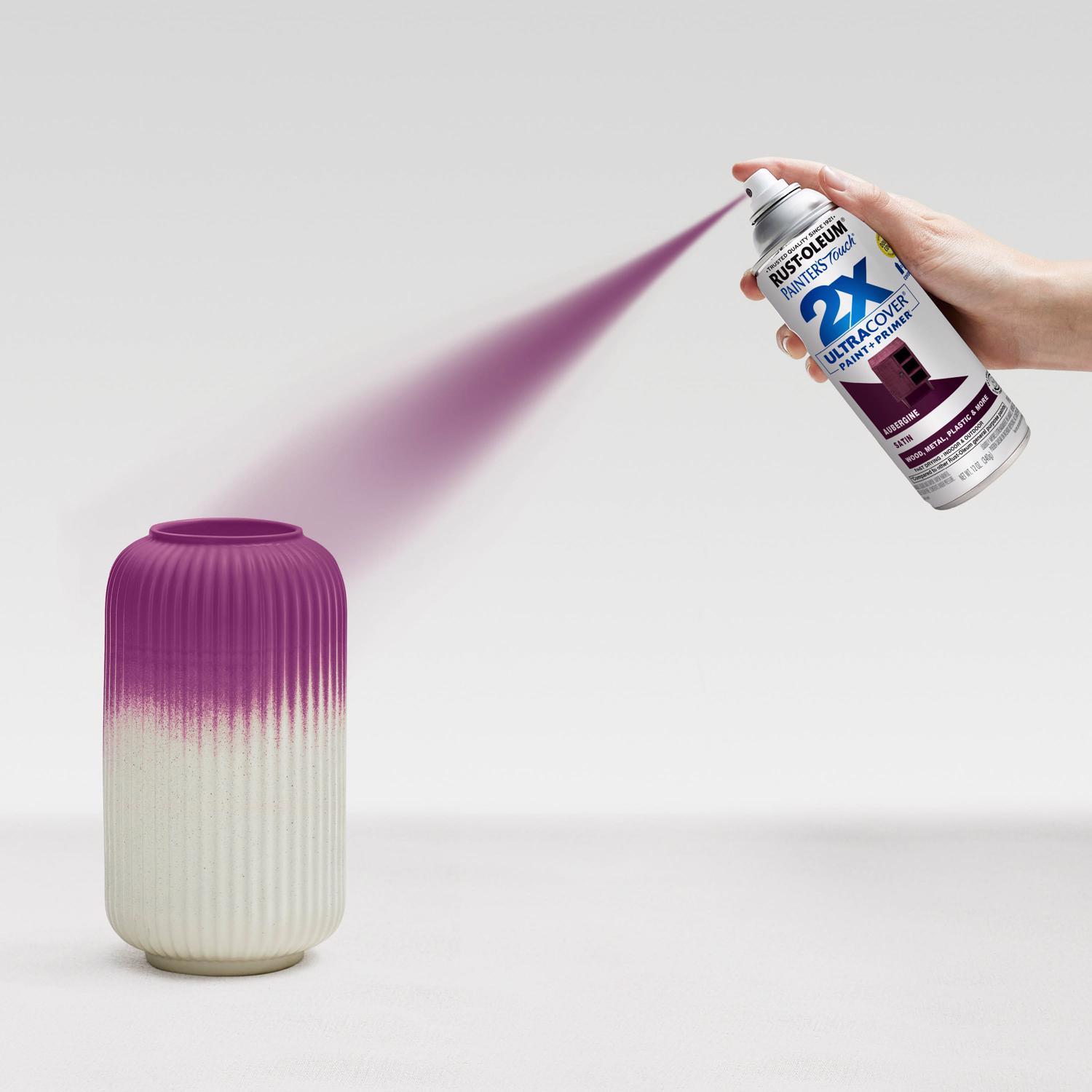 Rust-Oleum Painter's Touch 2X Ultra Cover Satin Aubergine Paint+Primer Spray Paint 12 oz